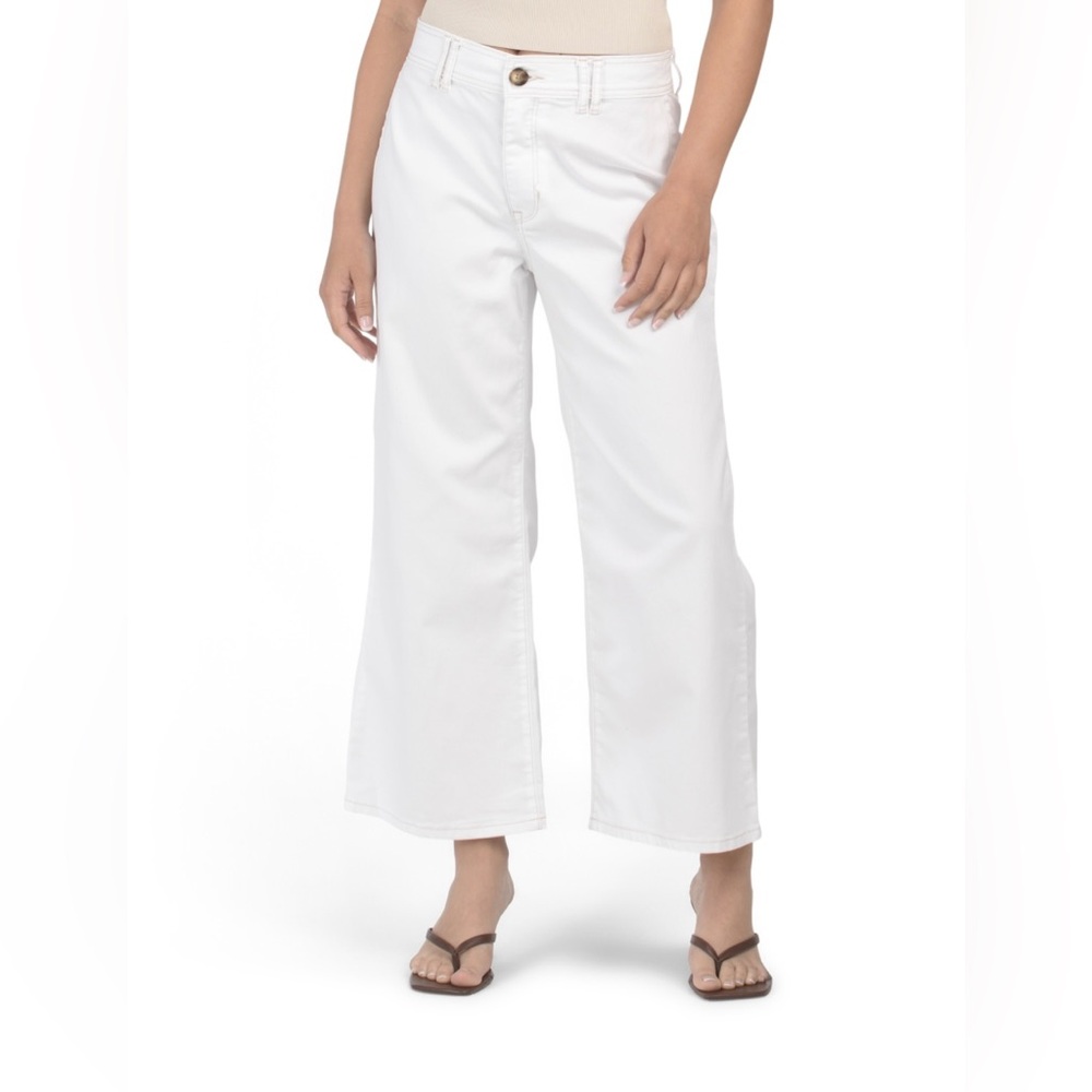 Nicole Miller Jeans Nomad Super High Rise Wide‎ Leg Crop Women Size 16